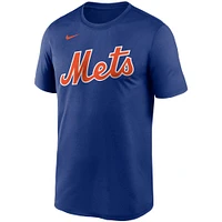 T-shirt Nike Royal New York Mets Wordmark Legend Performance pour homme