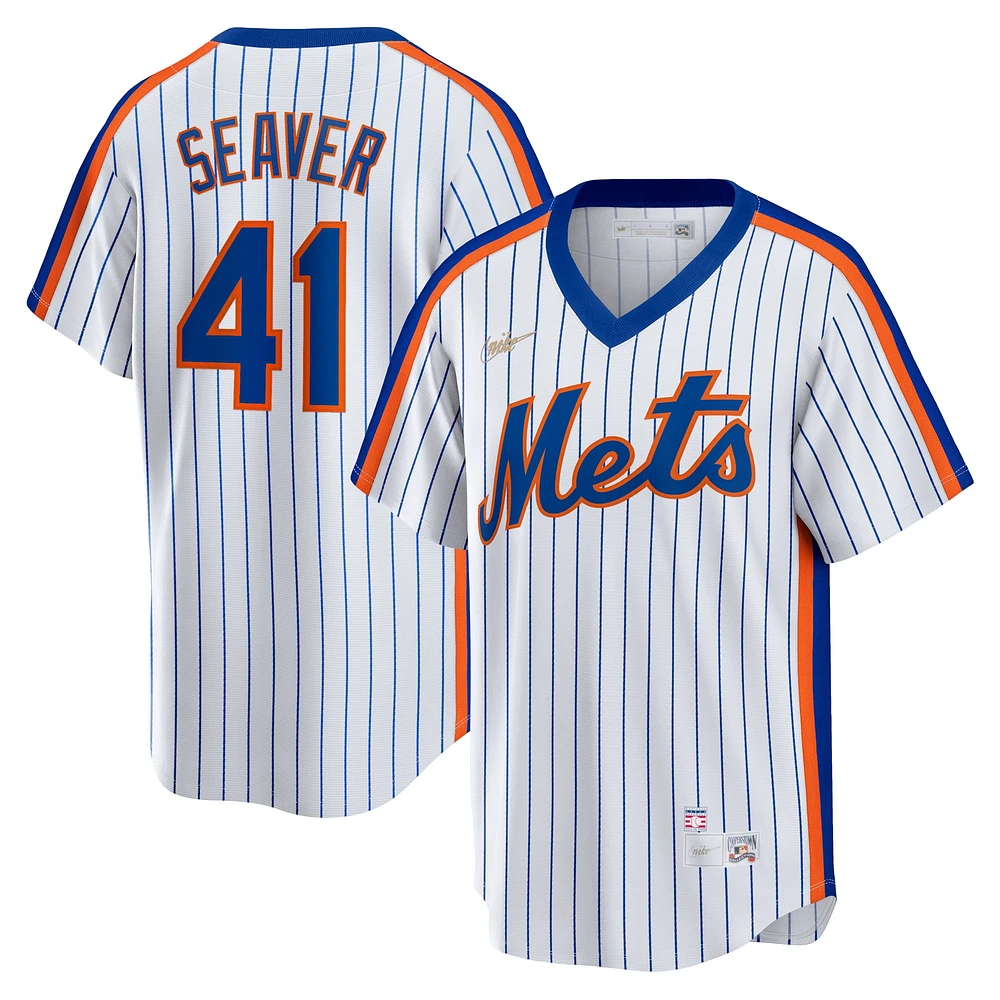 Maillot Nike Tom Seaver pour homme, blanc, New York Mets, domicile, collection Cooperstown, joueur