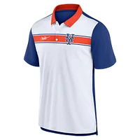 Polo Nike New York Mets Rewind Stripe pour Homme - Blanc/Bleu roi