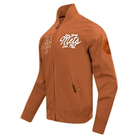 Men's Pro Standard Brown New York Mets Paint The City Twill Full-Zip Jacket