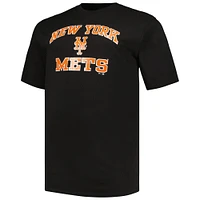 Ensemble de t-shirts Profile Big & Tall New York Mets pour homme Noir/Gris chiné