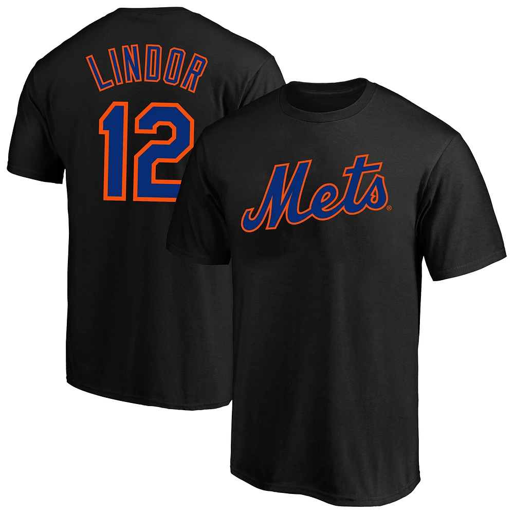 Men's Profile Francisco Lindor Black New York Mets Big & Tall Name Number T-Shirt