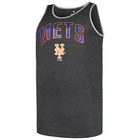 Men's Profile Heather Charcoal New York Mets Big & Tall Arch Over Logo Tank Top