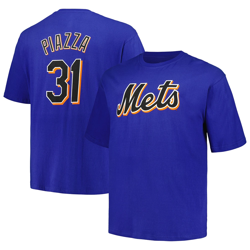 Profil pour homme Mike Piazza Royal New York Mets Big & Tall Cooperstown Collection Nom et numéro du joueur T-shirt