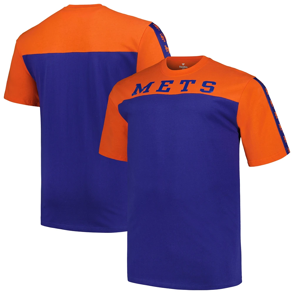 T-shirt en tricot Big & Tall Yoke des Mets de New York Profile orange/royal pour homme