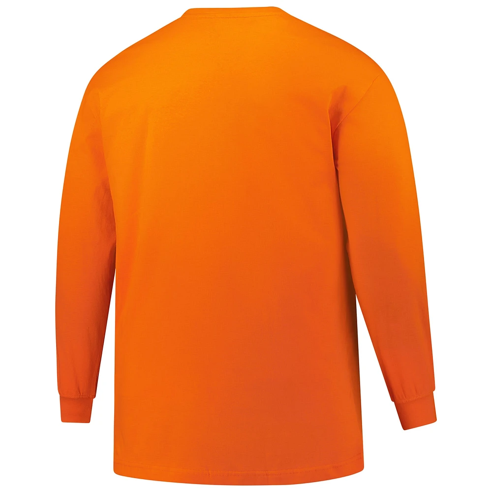 Men's Profile Orange New York Mets Big & Tall Two-Hit Long Sleeve T-Shirt