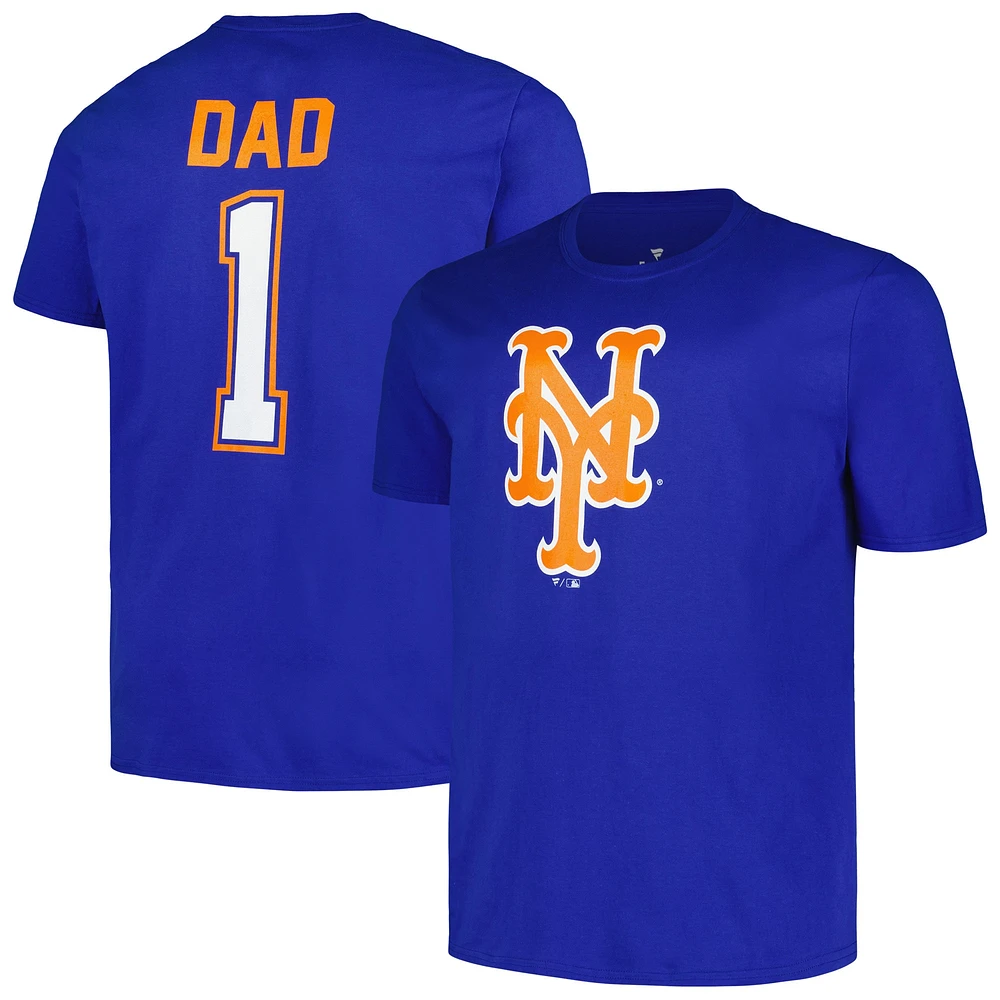 Men's Profile Royal New York Mets Big & Tall #1 Dad T-Shirt