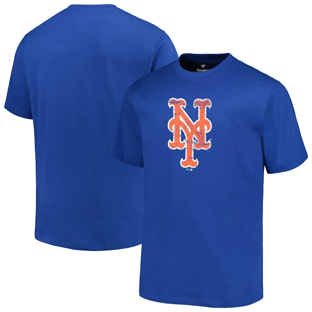 T-shirt avec logo principal pour hommes des Royal New York Mets Big & Tall