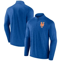 Men's Profile Royal New York Mets Big & Tall Raglan Quarter-Zip Top