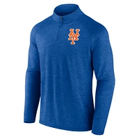 Men's Profile Royal New York Mets Big & Tall Raglan Quarter-Zip Top