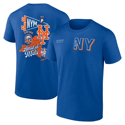 T-shirt Profile Royal New York Mets Big & Tall Split Zone pour hommes