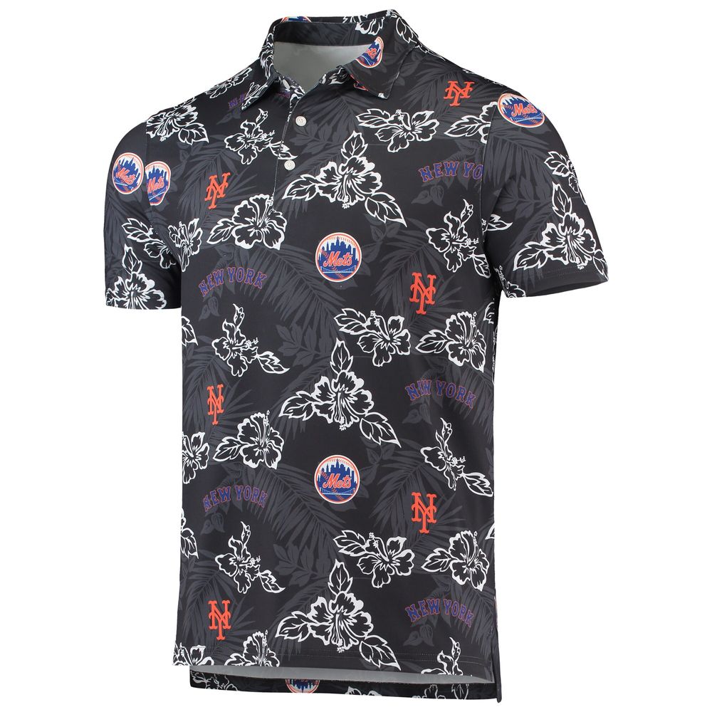 Men's Reyn Spooner Black New York Mets Performance Polo