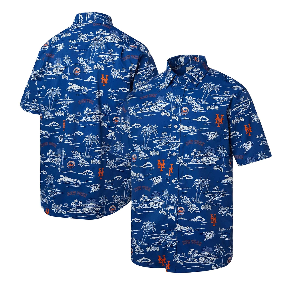 Chemise boutonnée Reyn Spooner bleue New York Mets Kekai pour hommes