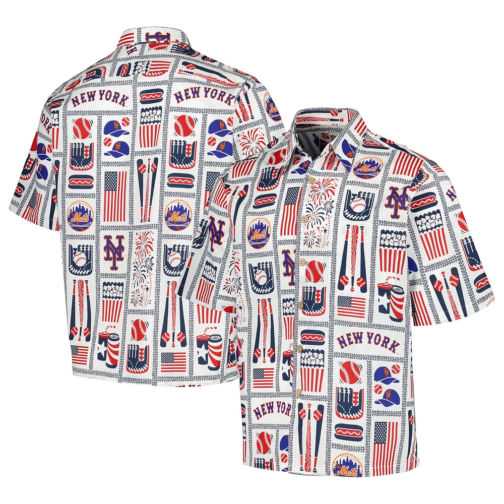 Men's Reyn Spooner White New York Mets Americana Button-Up Shirt