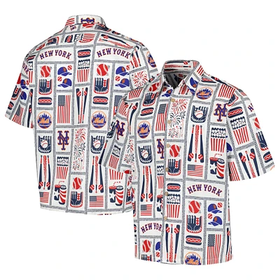 Men's Reyn Spooner White New York Mets Americana Button-Up Shirt