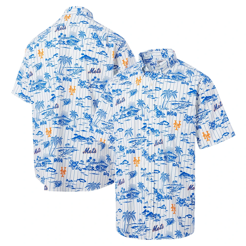 Chemise boutonnée Kekai de la collection Cooperstown des New York Mets Reyn Spooner blanche pour hommes