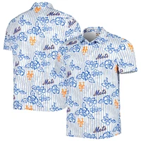 Men's Reyn Spooner White New York Mets Cooperstown Collection Puamana Print Polo