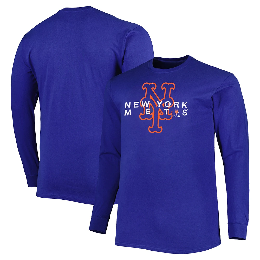 T-shirt à manches longues Royal New York Mets Big & Tall pour homme