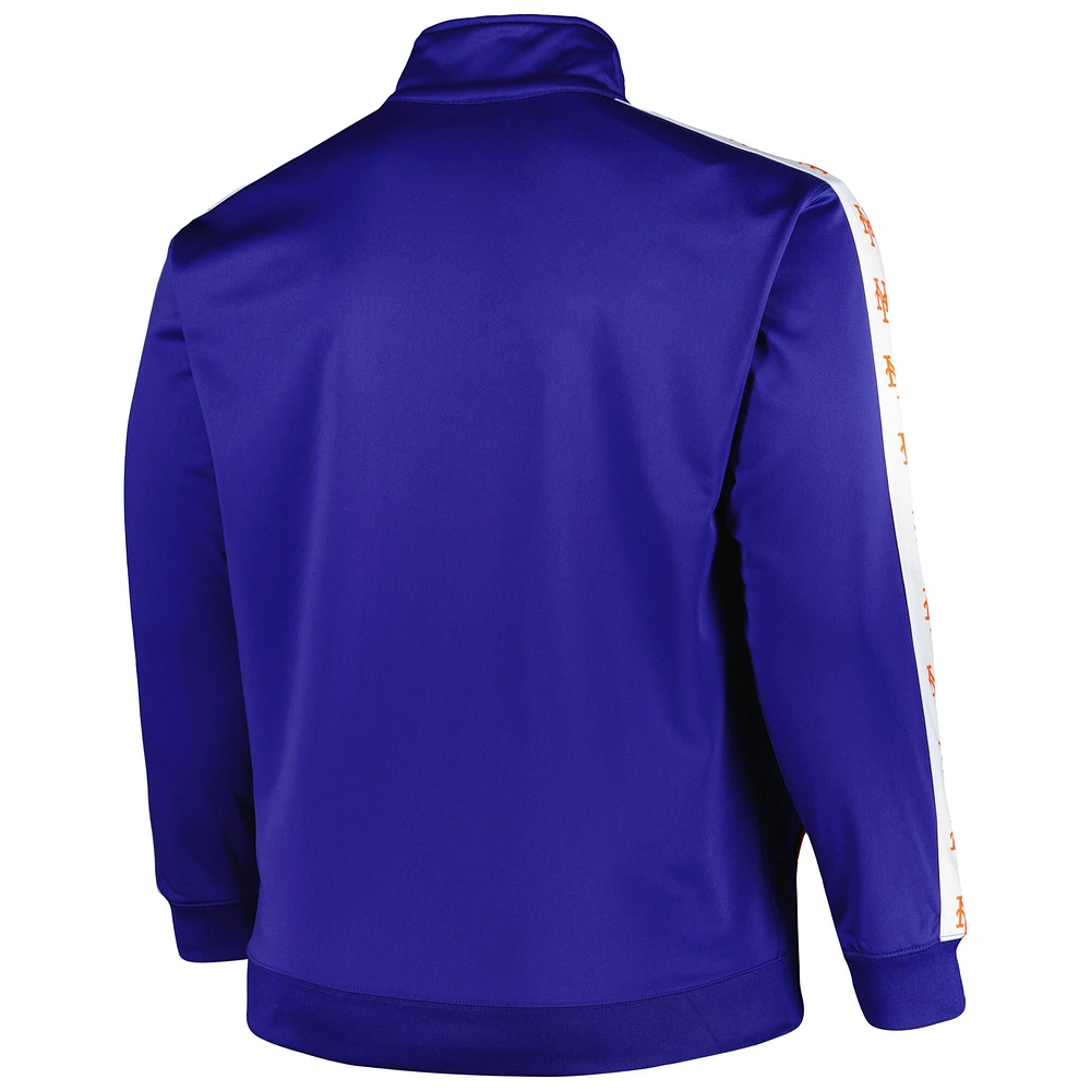 Men's Royal New York Mets Big & Tall Tricot Track Full-Zip Jacket