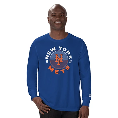 T-shirt à manches longues pour homme Starter Royal des New York Mets