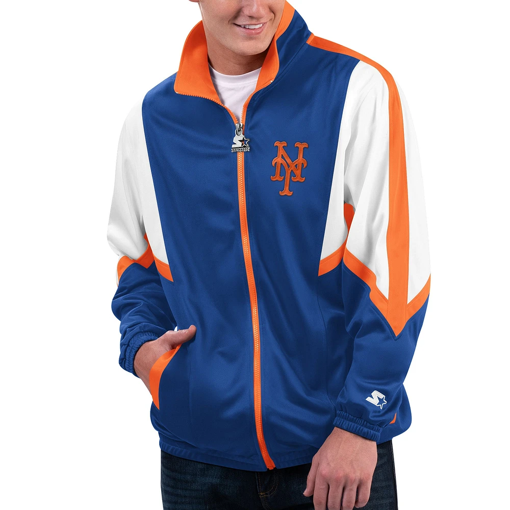 Veste entièrement zippée Starter Royal New York Mets Lead Runner pour hommes