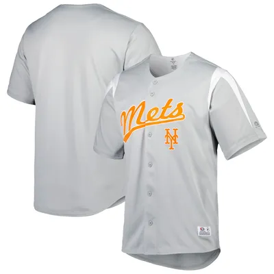 Men's Stitches Heather Gray New York Mets Wordmark Raglan Quarter-Zip Top Size: Medium