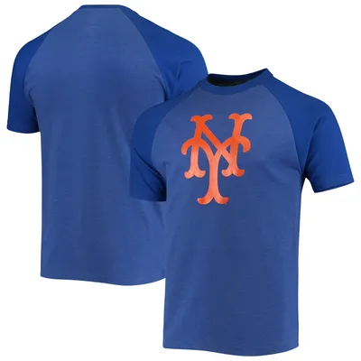 New York Mets Stitches Raglan T-Shirt - Heathered Royal