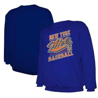 Men's Stitches Royal New York Mets Lightweight Crew Sweatshirt