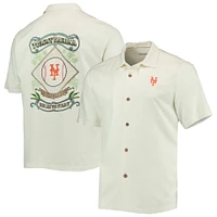 Chemise boutonnée pour homme Tommy Bahama Cream New York Mets Baseball Camp