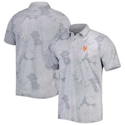 Polo Tommy Bahama Grey New York Mets Big & Tall Miramar Blooms pour homme