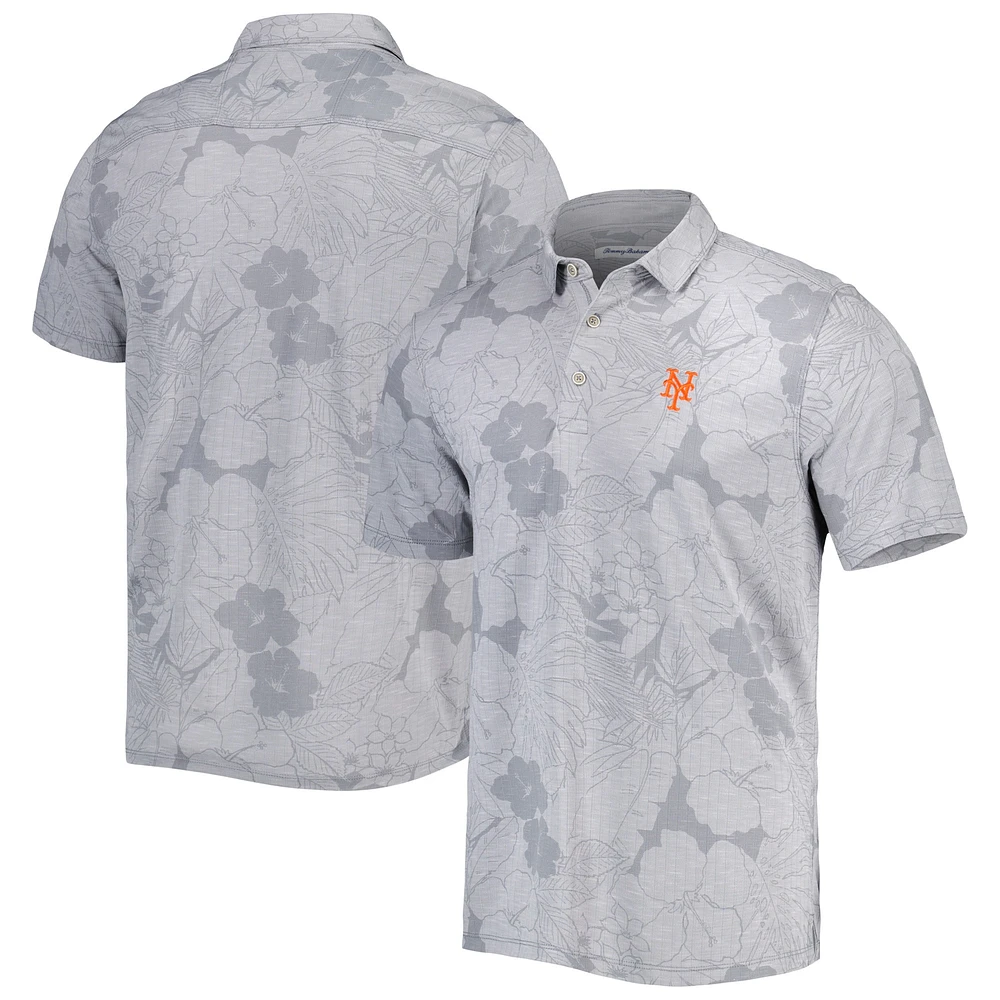 Men's Tommy Bahama  Gray New York Mets Blooms Polo