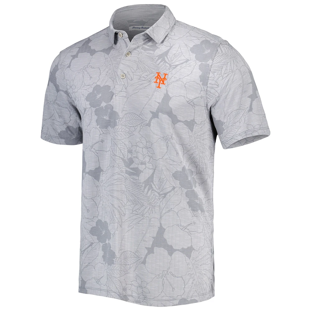 Men's Tommy Bahama  Gray New York Mets Blooms Polo