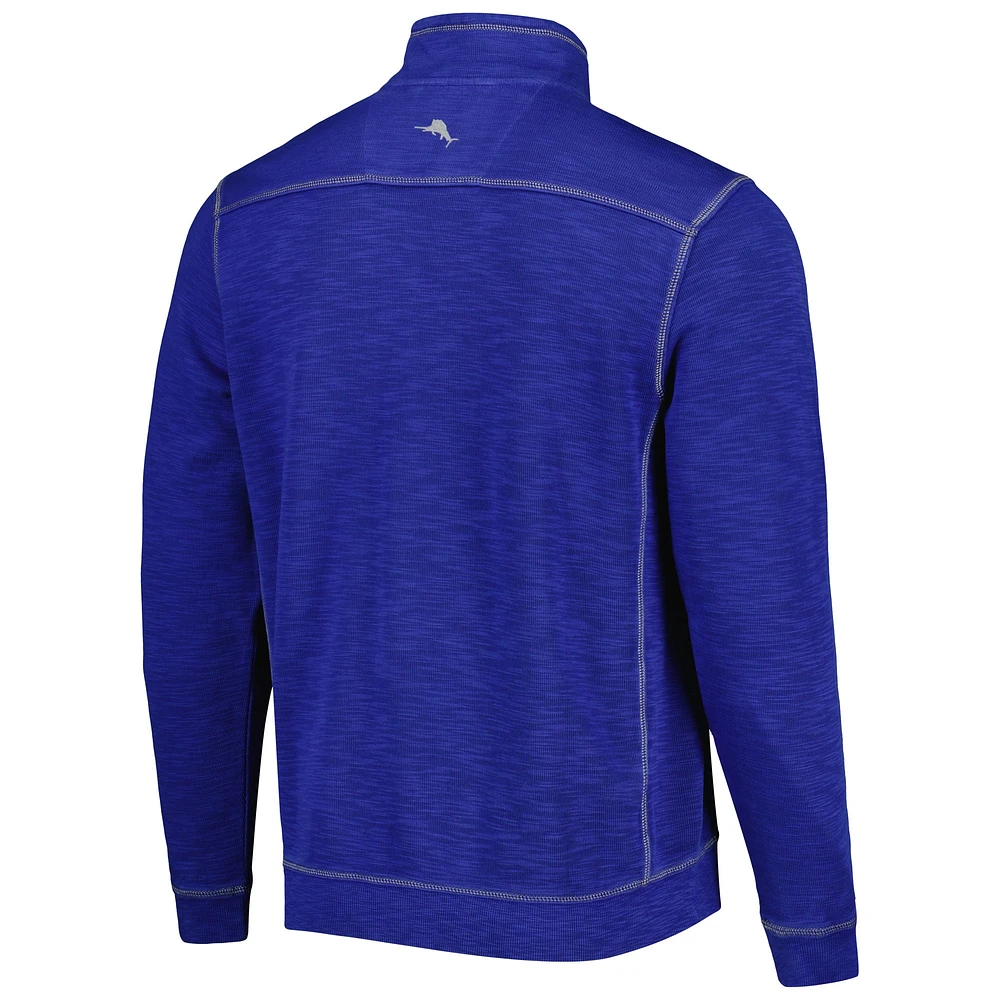 Men's Tommy Bahama Royal New York Mets Tobago Bay Tri-Blend Quarter-Zip Sweatshirt