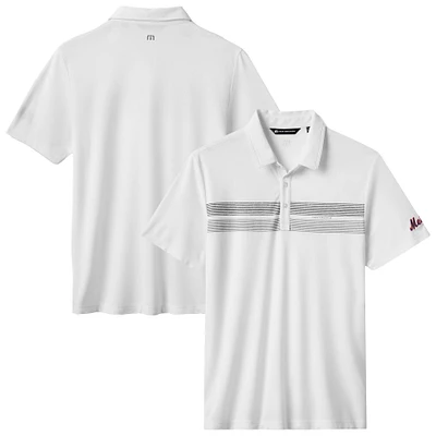 Polo tri-blend blanc Top Recruit des Mets de New York pour homme TravisMathew