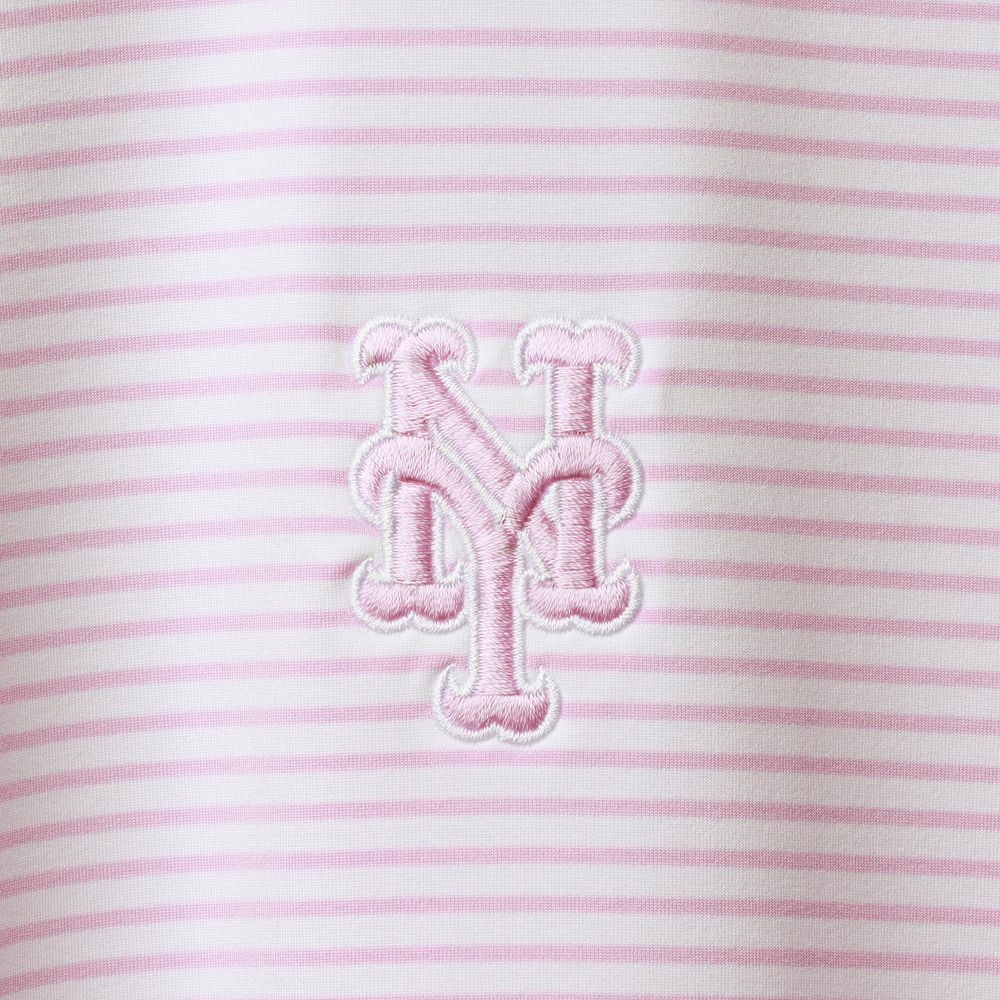 Men's Vineyard Vines Pink/White New York Mets Bradley Stripe Polo