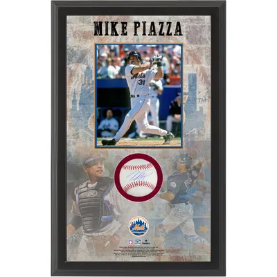 Mike Piazza White New York Mets Autographed Mitchell & Ness Authentic Jersey  with United We Stand