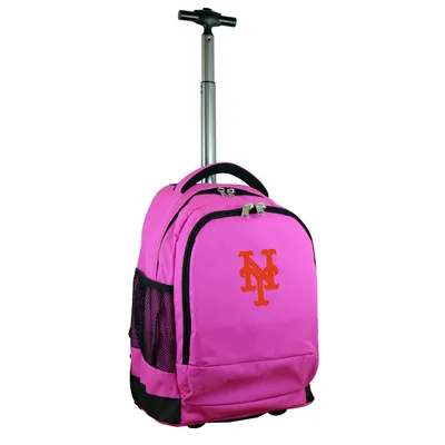 New York Mets MOJO 19'' Premium Wheeled Backpack - Pink