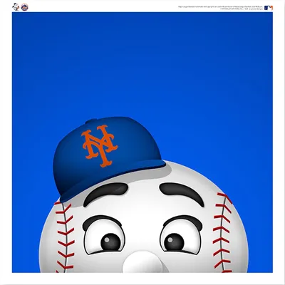 Mr. Met New York Mets 12'' x 12'' Minimalist Mascot Poster Print