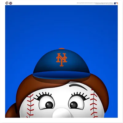 Mrs. Met New York Mets 12'' x 12'' Minimalist Mascot Poster Print