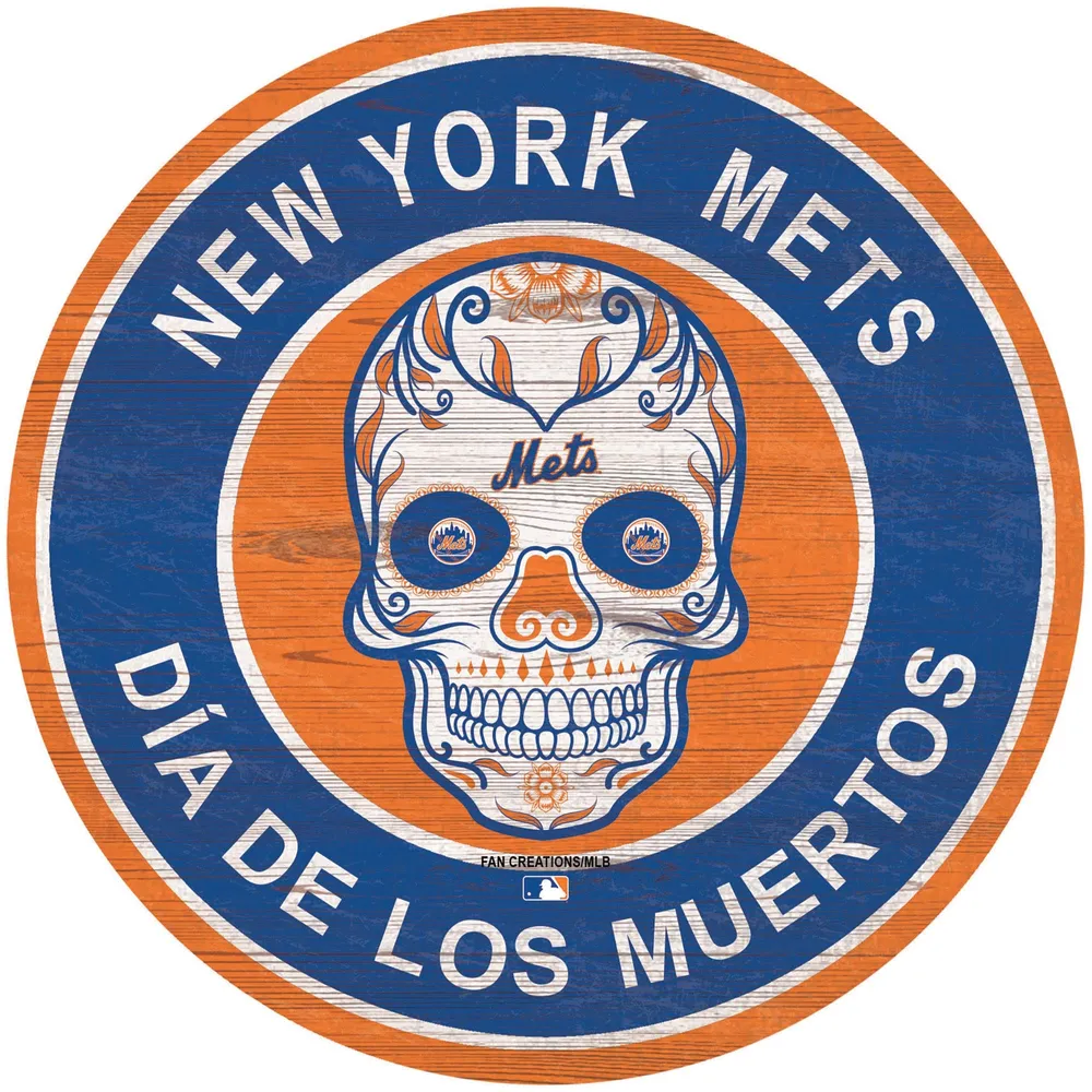 New York Mets 12'' Sugar Skull Circle Sign