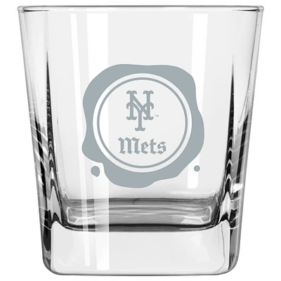 Mets de New York 14oz. Verre à l'ancienne avec tampon de givre