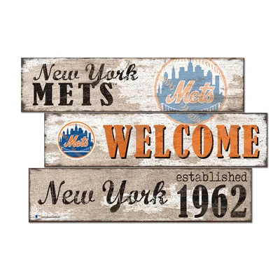 New York Mets 24" 3-Plank Welcome Sign