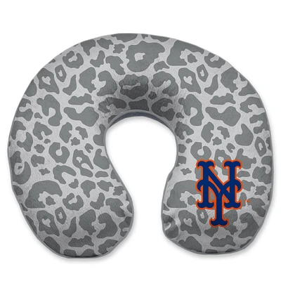 New York Mets Cheetah Print Memory Foam Travel Pillow