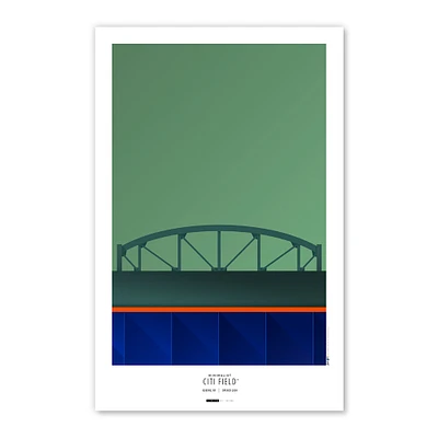 Affiche de stade minimaliste New York Mets Citi Field 11'' x 17 '' Impression artistique