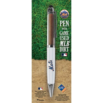 Stylo exécutif des Mets de New York avec saleté utilisée lors du match - Rayures