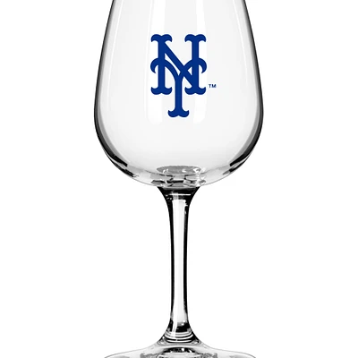 Verre à vin à pied avec logo des Mets de New York, 12 oz