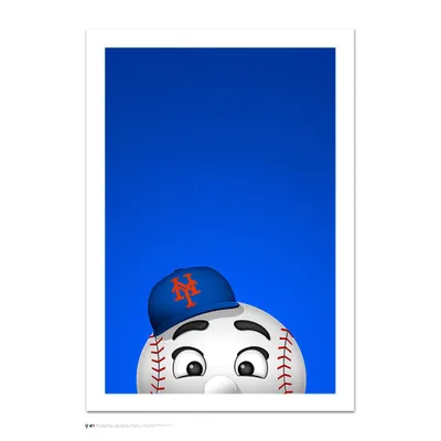New York Mets Mr Met 14" x 20" Minimalist Mascot Art Giclee