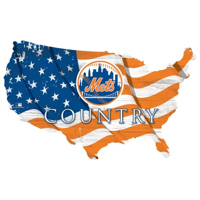 New York Mets USA Flag Cutout Sign