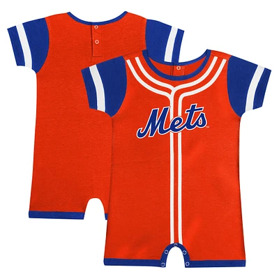 Newborn & Infant Fanatics Orange New York Mets Fast Pitch Romper