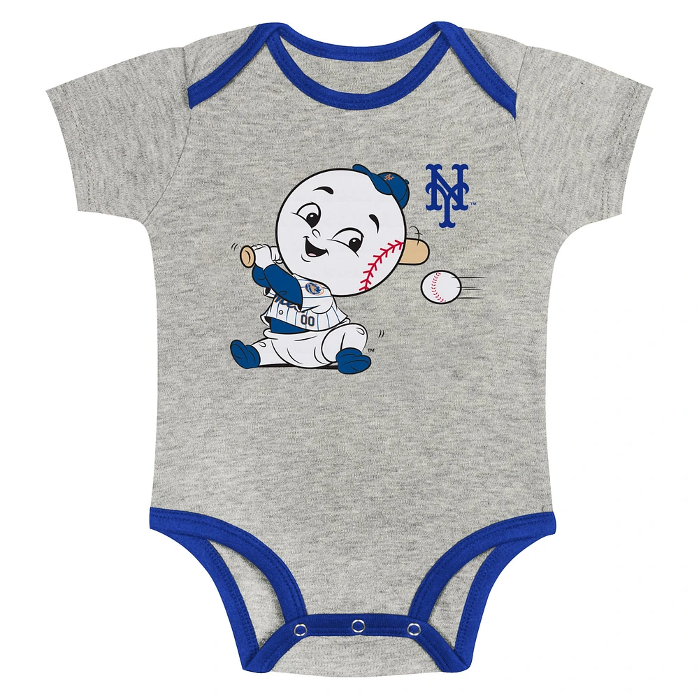 Newborn & Infant Gray/White New York Mets Two-Pack Play Ball Bodysuit Set